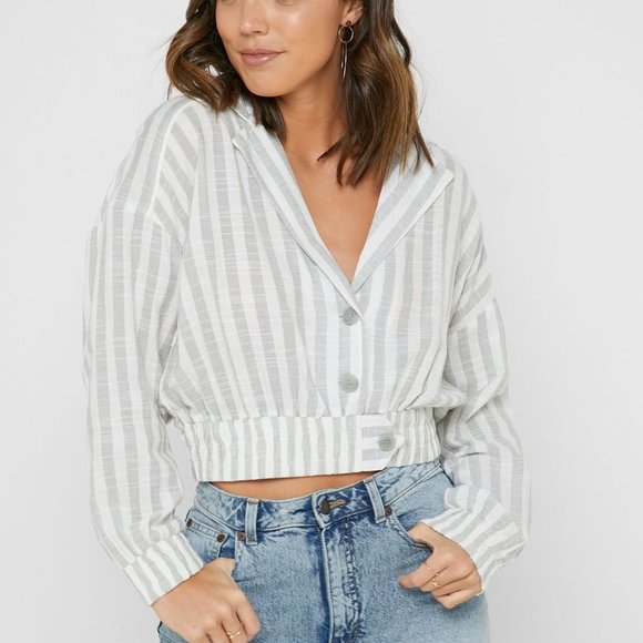 Forever 21 Tops - Forever 21 Striped Button-Front Top
